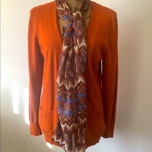 Ruby Rd light weight sweater with attached scarf